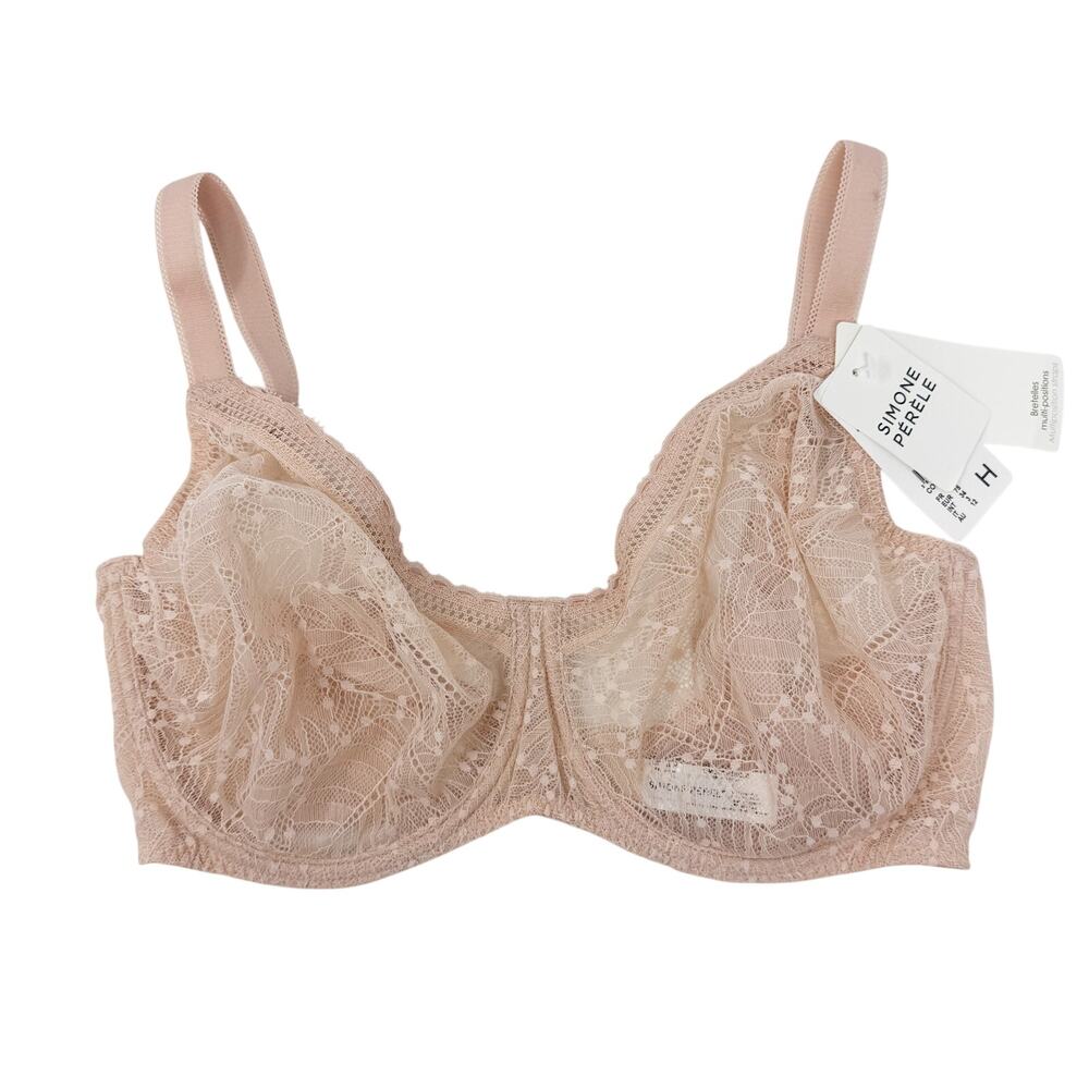 NWT Simone Perele Pastel Pink Lace Unlined Bra with Underwire Women’s Size 34H